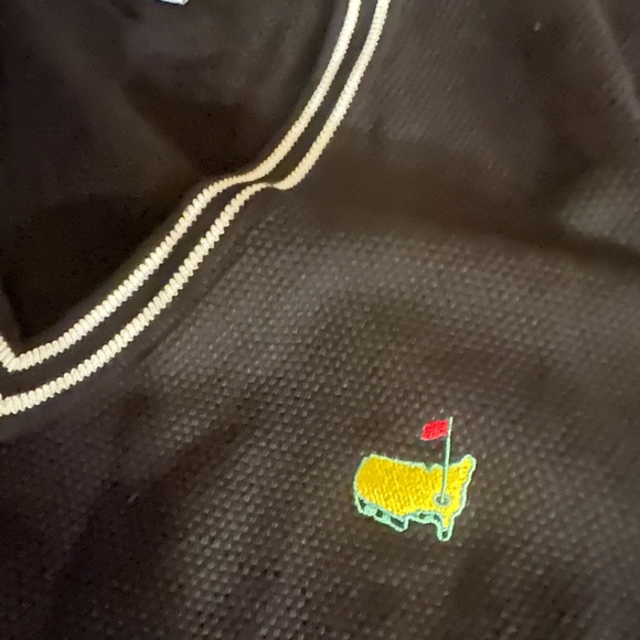 Masters Golf Vest Augusta National Slazenger  Black Pullover Knit Sz L Vintage - Picture 2 of 7